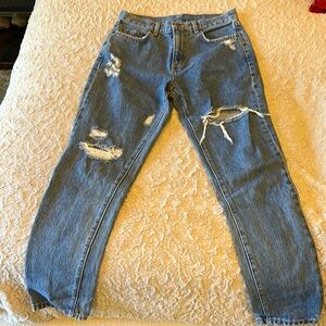 Carmar Blue Boyfriend Distressed Jeans